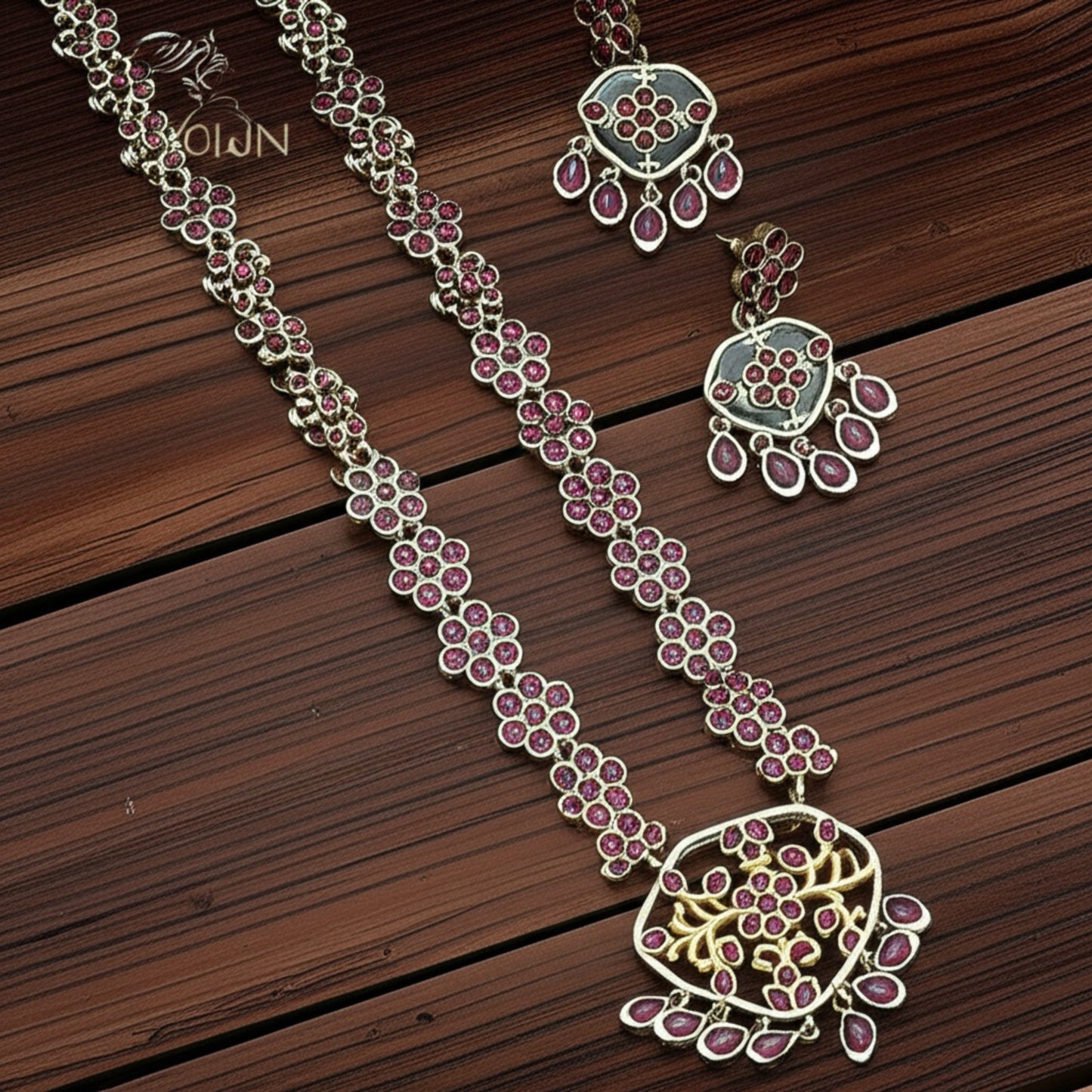 805148 Trendy Necklace With Oxidised Plating