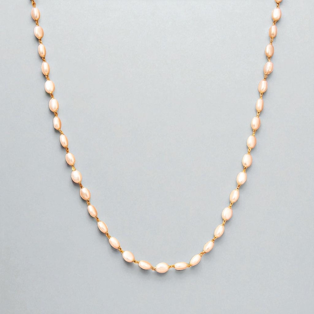 433188 Cz Classic Mala Necklace With Gold Plating-Moti