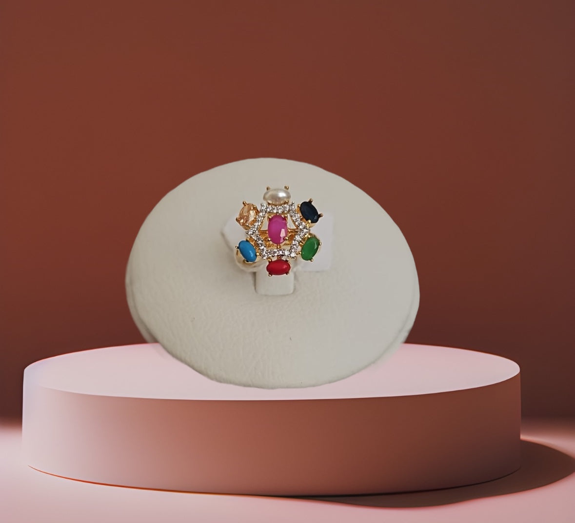 91459-RN Cz Adjustable Ring Multicolor