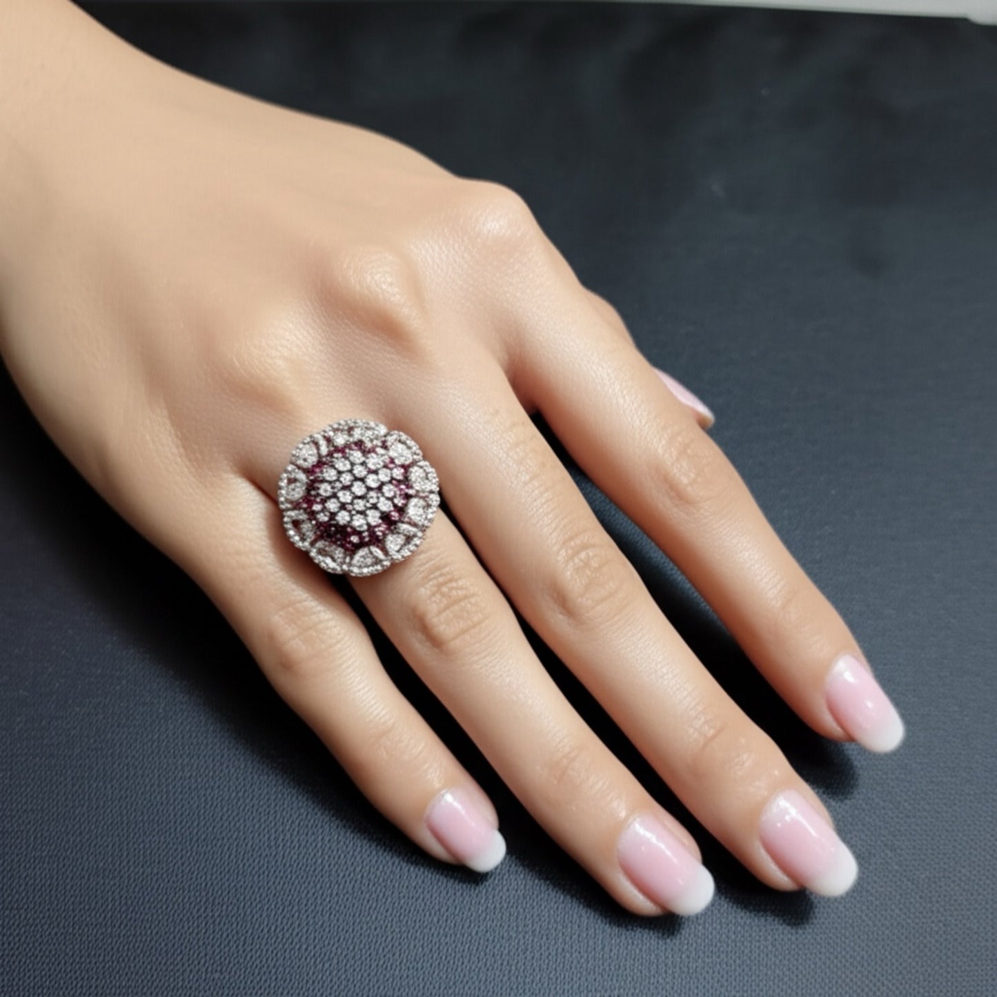 40190 Cz Adjustable Ring Ruby