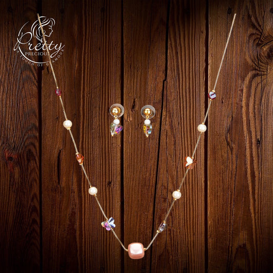 429736 Cubic Zirconia Delicate Mala With Gold Plating-Multi