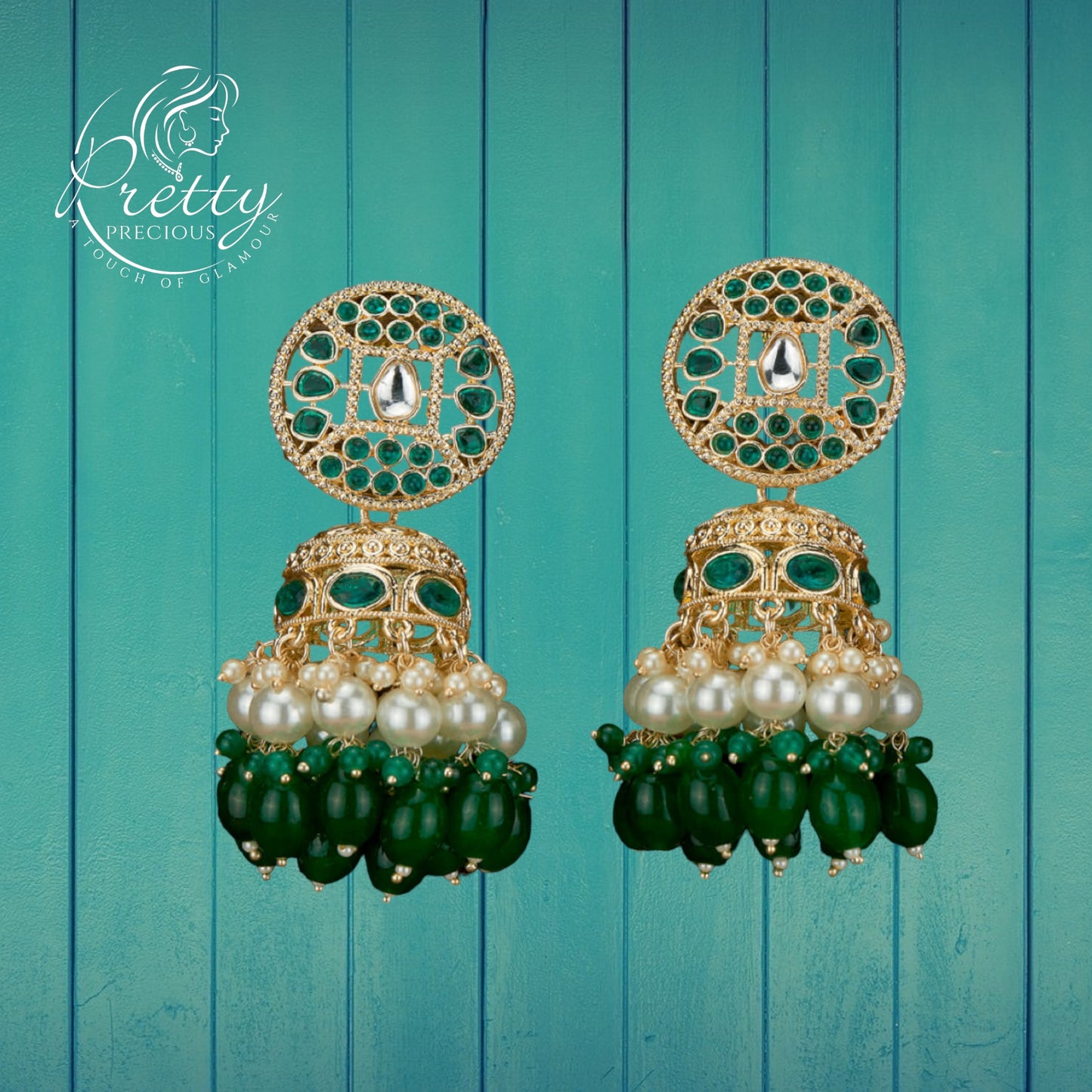 110621 Indo Western Jhumki With Gold Plating-Ramgreen