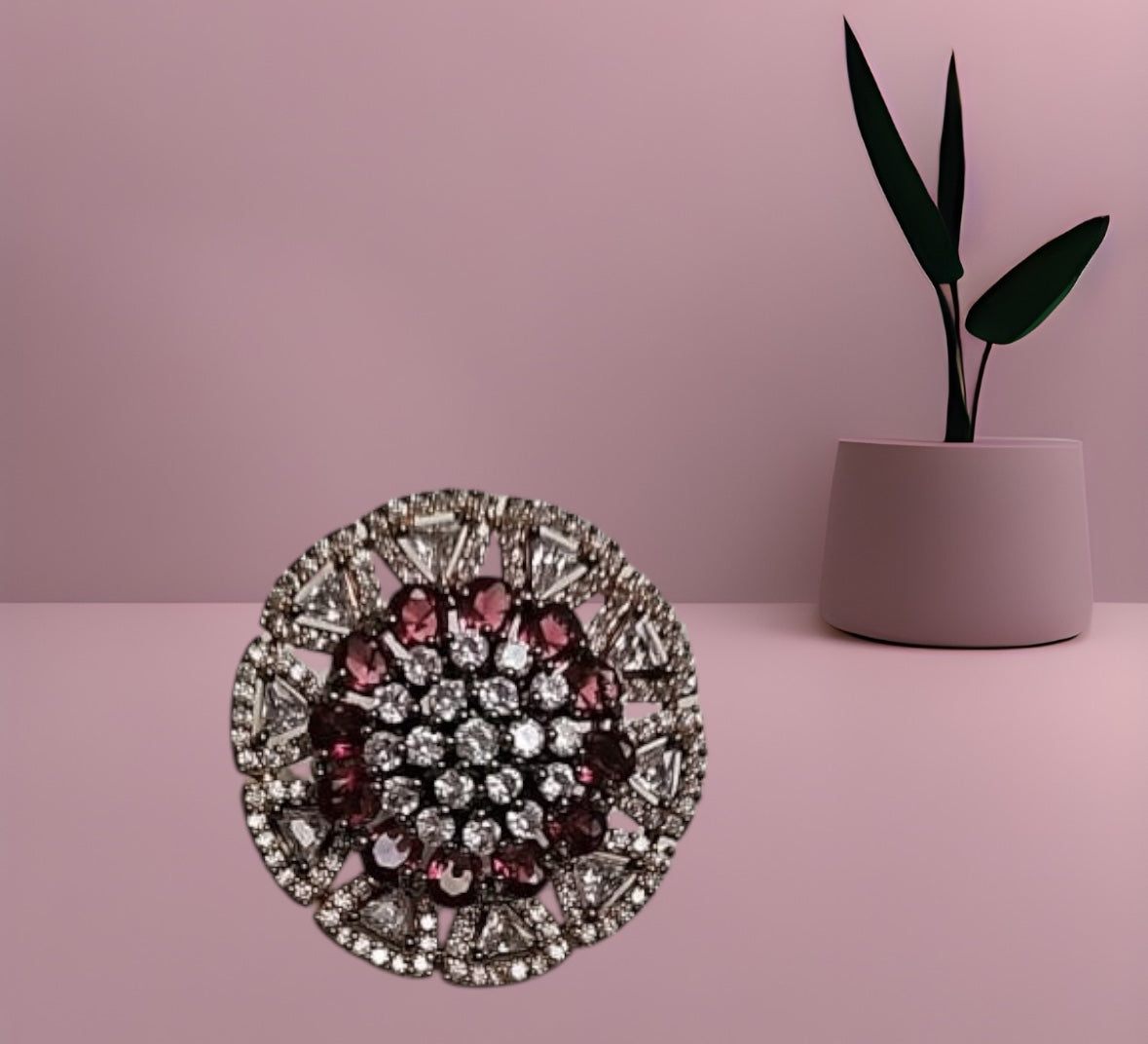 40190 Cz Adjustable Ring Ruby