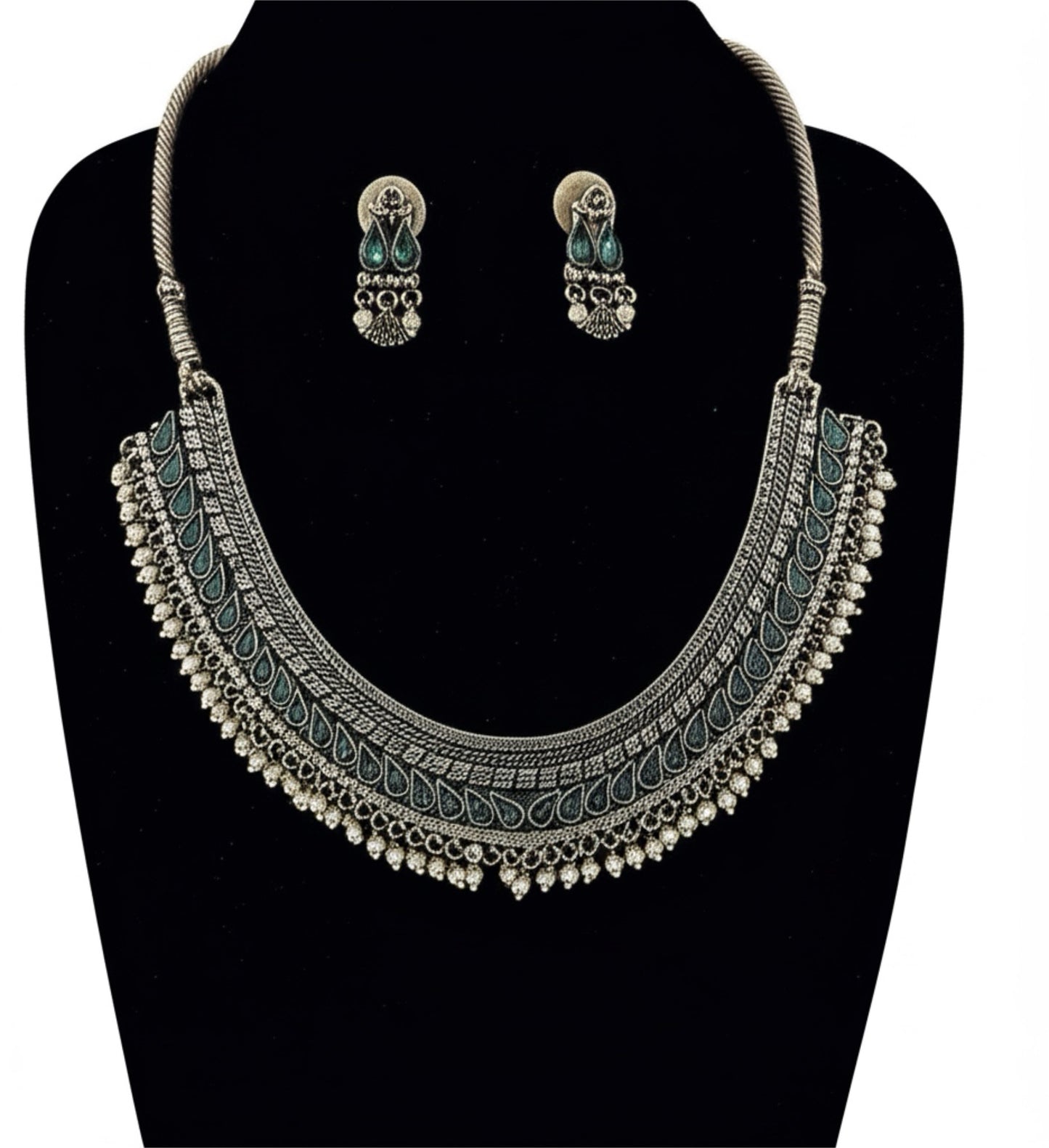 800298 Classic Necklace With Oxidised Plating-Green