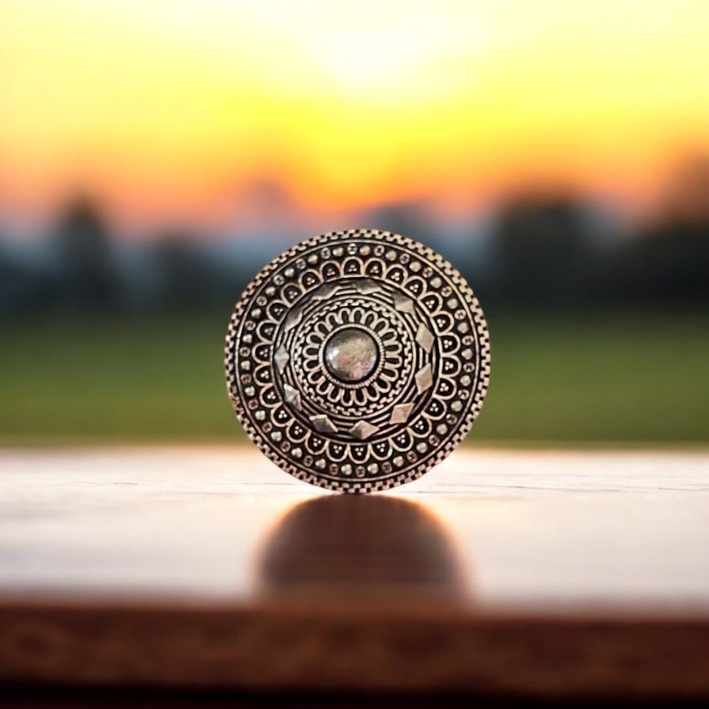 9809-RNO Ring With Oxidised Plating-Design 3