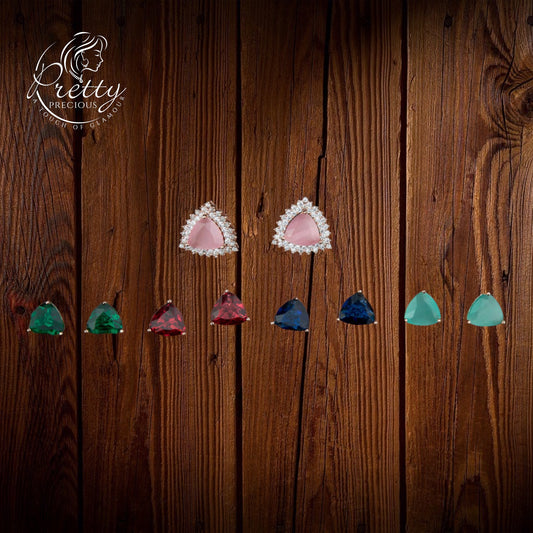 420969 Cz Changeable Stone Earring With Rose Gold Plating