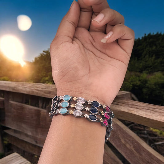 93509-BRO Classic Kada With Oxidised Plating-MULTI