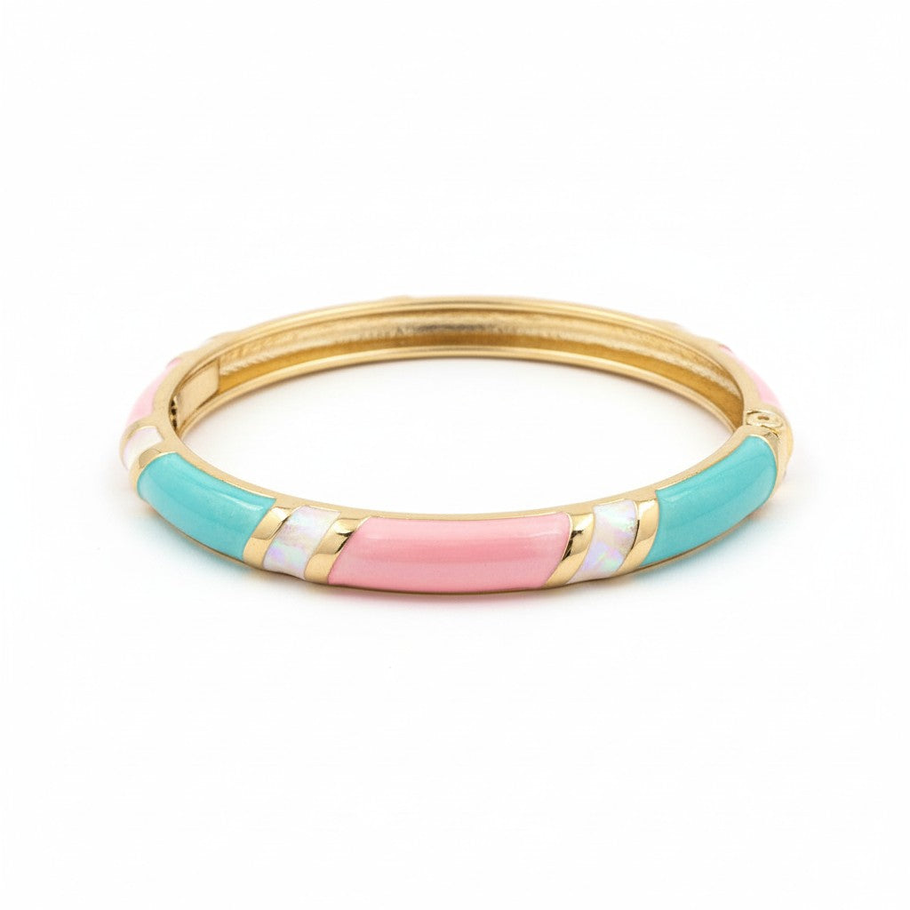 1437-Pretty Precious Enamel Bracelet for Women & Girls | Multicolor Designer Enamel Bangle | Anti-Tarnish, Lightweight & Stylish Daily Wear Jewellery
