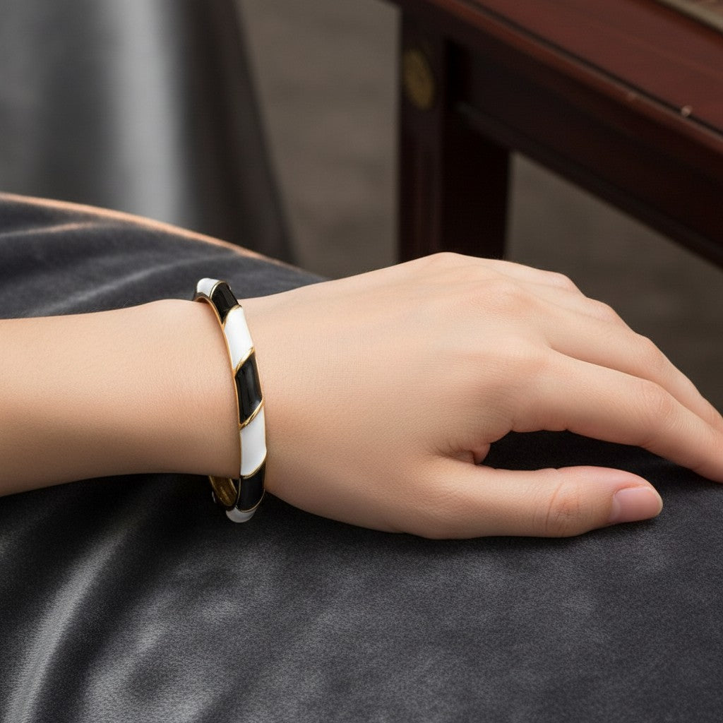 1437-Pretty Precious Enamel Bracelet for Women & Girls | Multicolor Designer Enamel Bangle | Anti-Tarnish, Lightweight & Stylish Daily Wear Jewellery