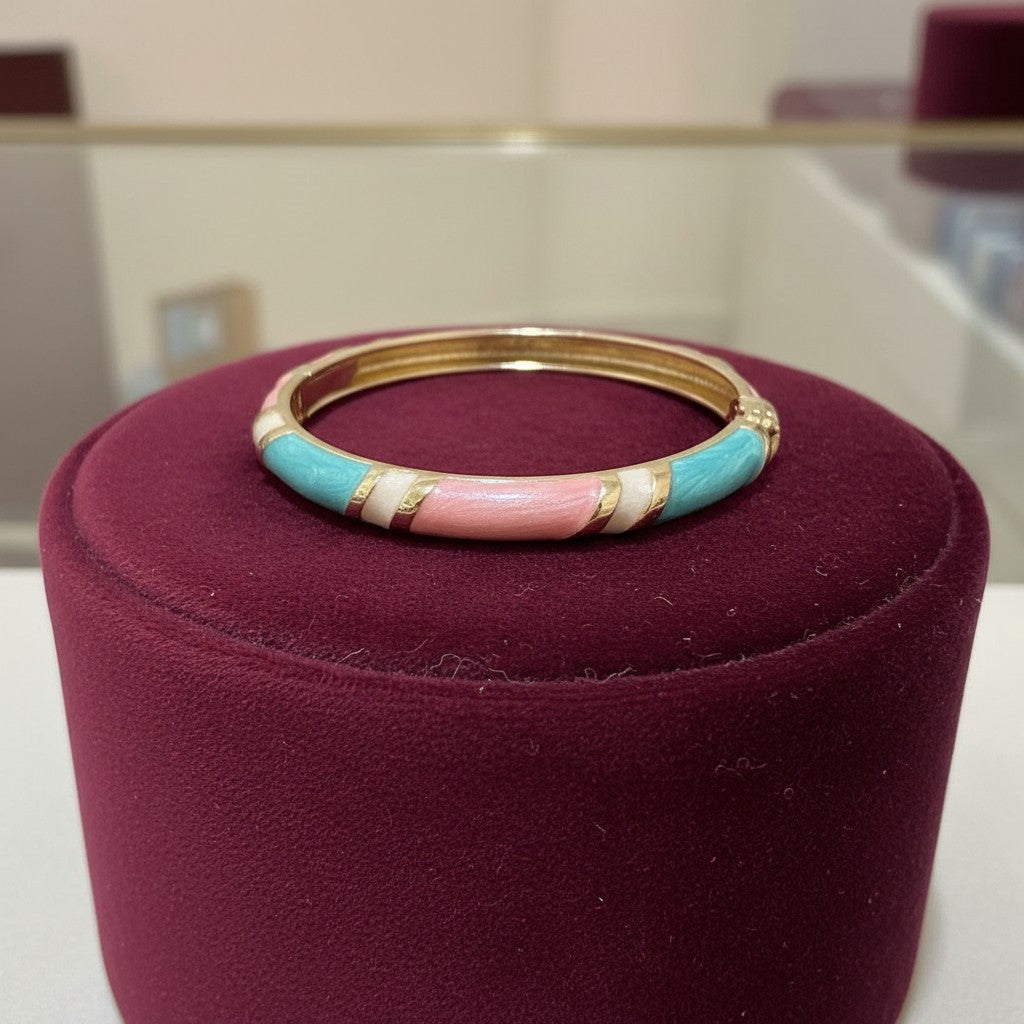 1437-Pretty Precious Enamel Bracelet for Women & Girls | Multicolor Designer Enamel Bangle | Anti-Tarnish, Lightweight & Stylish Daily Wear Jewellery
