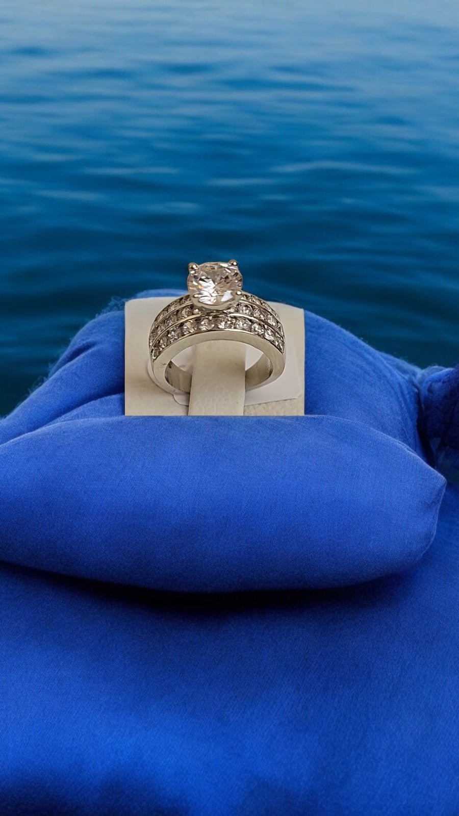 92309-RN Cz Adjustable Ring Silver