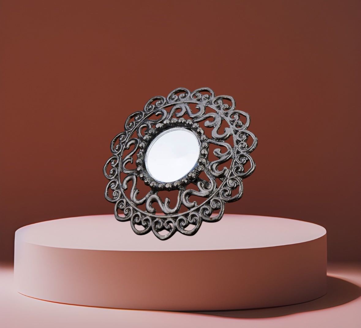 105019 Ring With Oxidised Plating