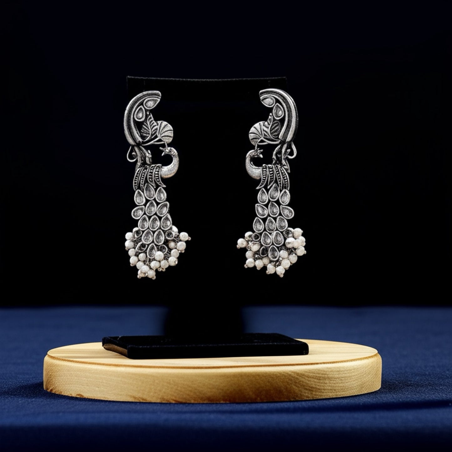 92999-ERO Pretty Precious Fashion Oxidised Silver Stylish Party Wear Earrings for Women and Girls