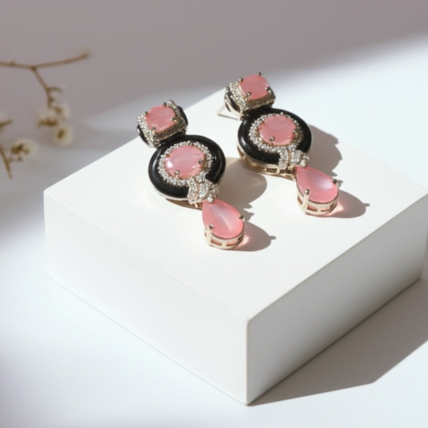 93459-ER  Earring With Gold/Rhodium Plating