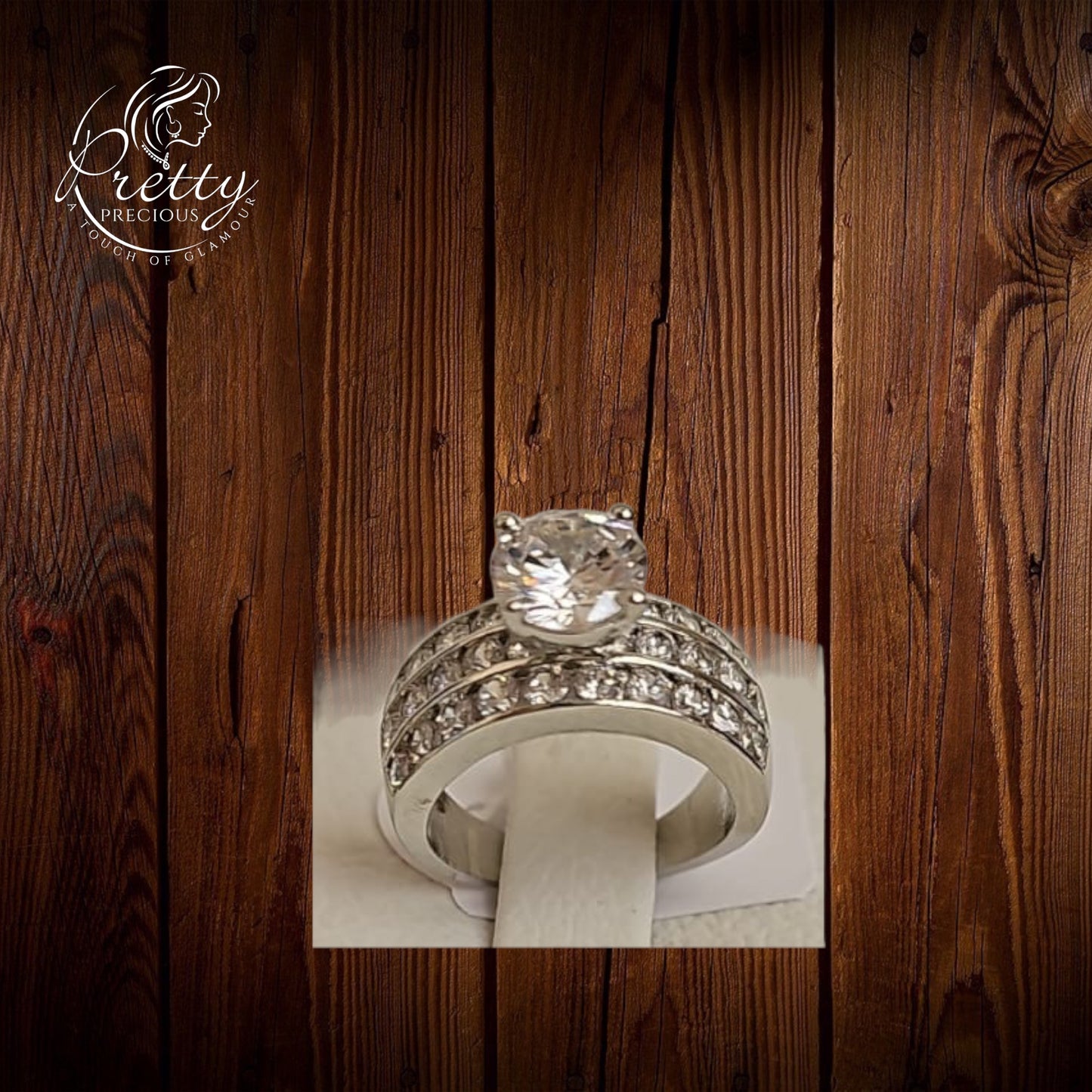 92309-RN Cz Adjustable Ring Silver