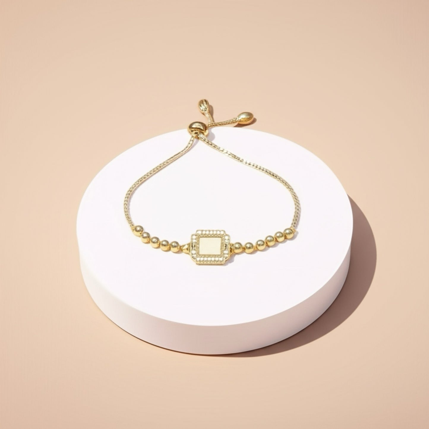 15100-S Adjustable Bracelet With Rhodium Plating-White