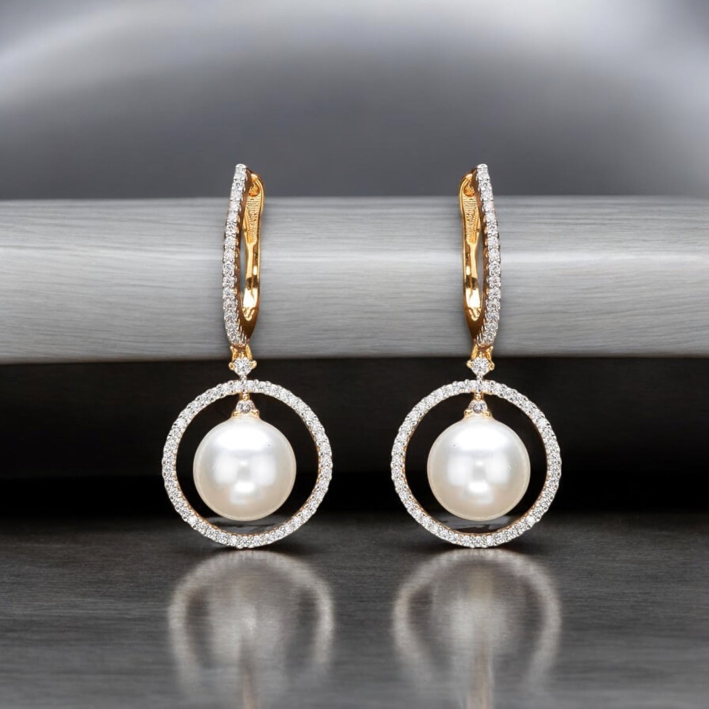 432310 American Diamond Classic Bali With 2 Tone Rhodium Plating