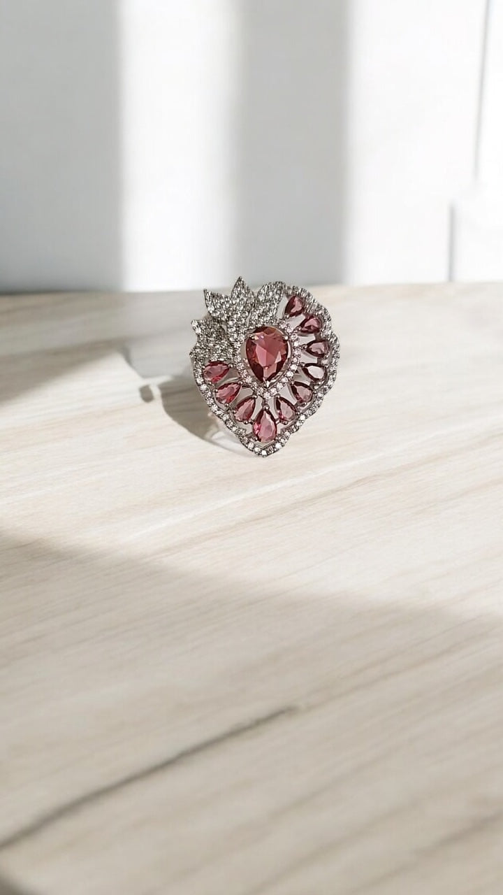 436626 Cz Adjustable Ring Ruby