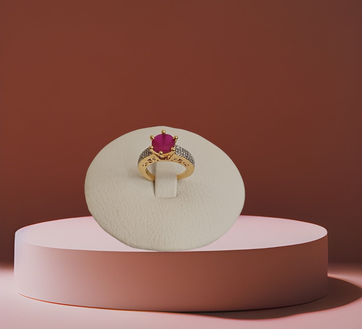 91259 Cz Adjustable Ring Ruby