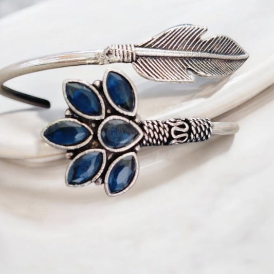 91359 BRO Classic Kada With Oxidised Plating-Blue