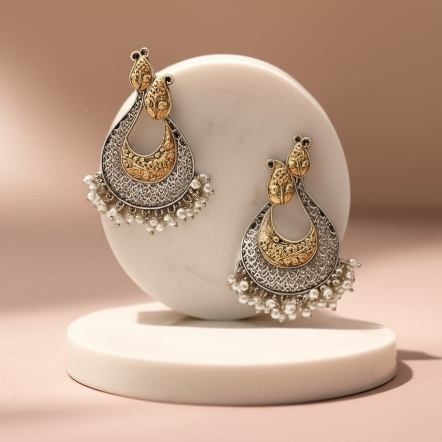 808675 Pretty Precious Fashion Oxidised Silver Stylish Party Wear Earrings for Women and Girls