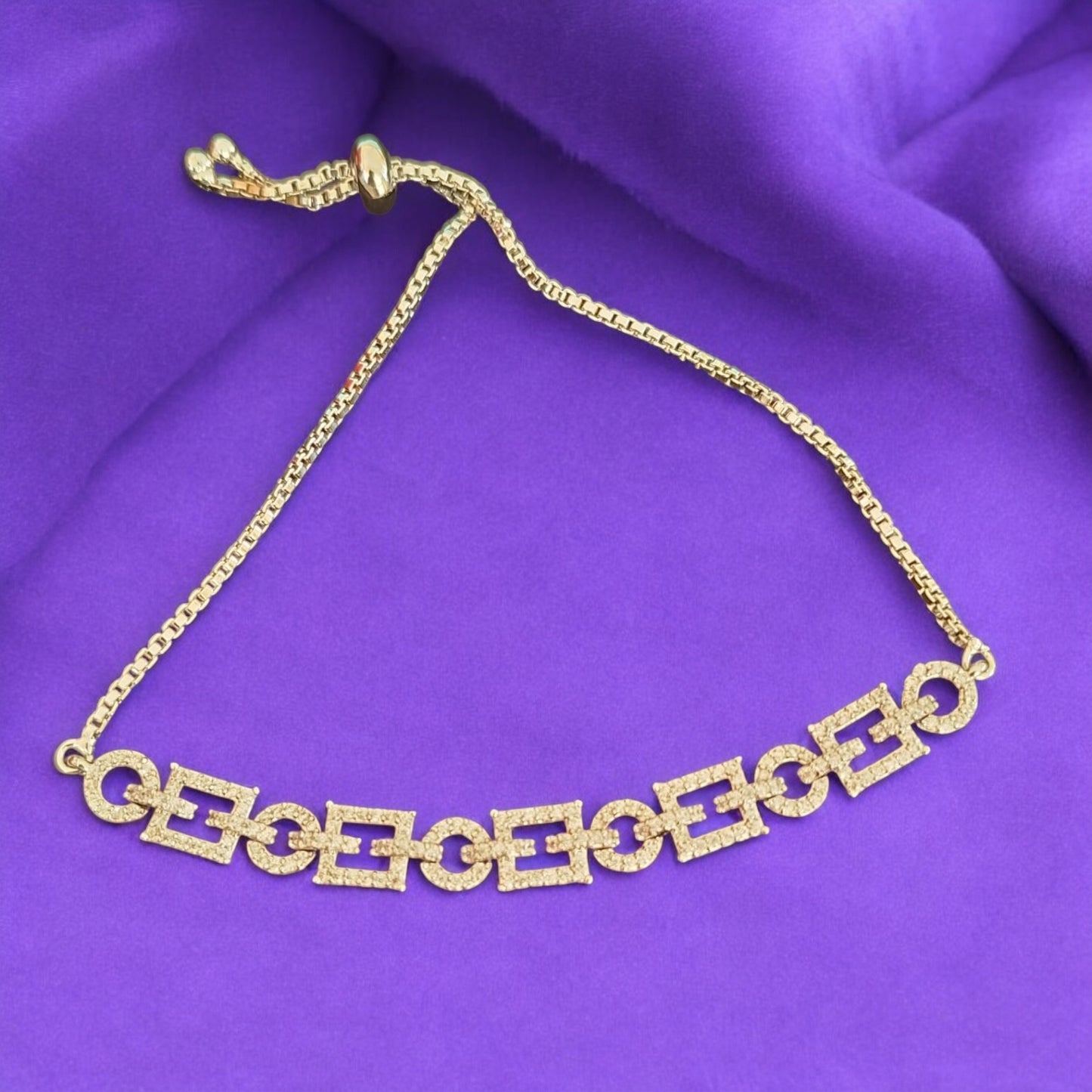 92759-BR Adjustable Bracelet With Rhodium Plating