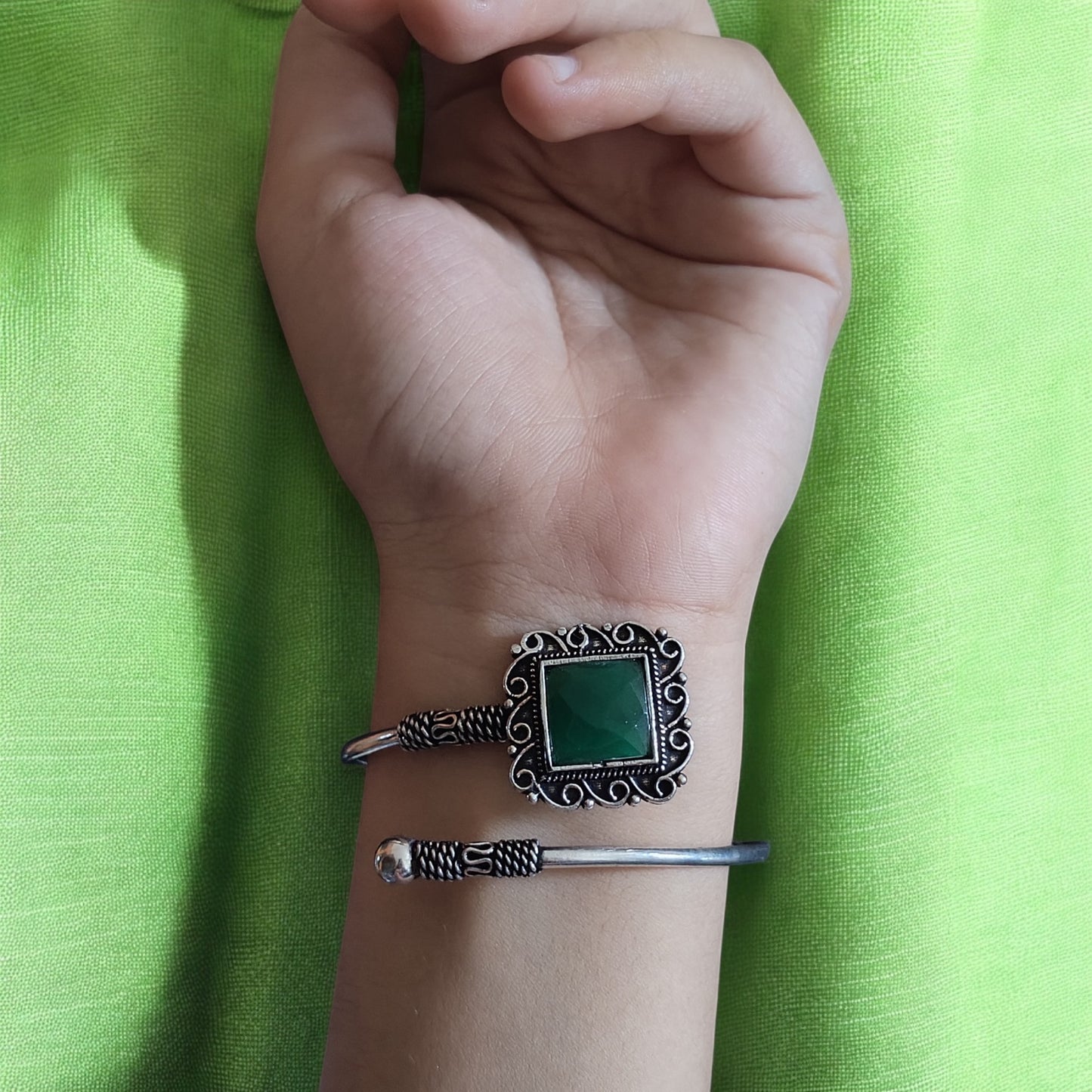 91509 BRO Classic Kada With Oxidised Plating-Green