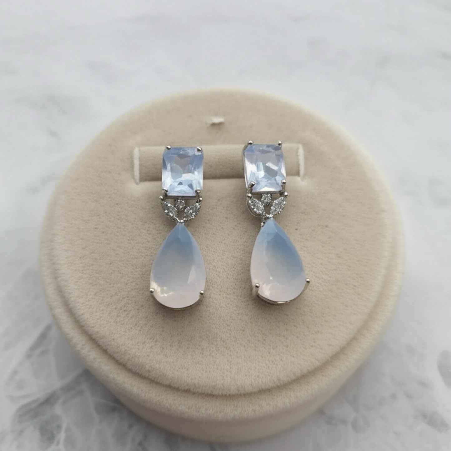 92459-ER  CZ Earring With Gold/Rhodium Plating-Hydra Pink