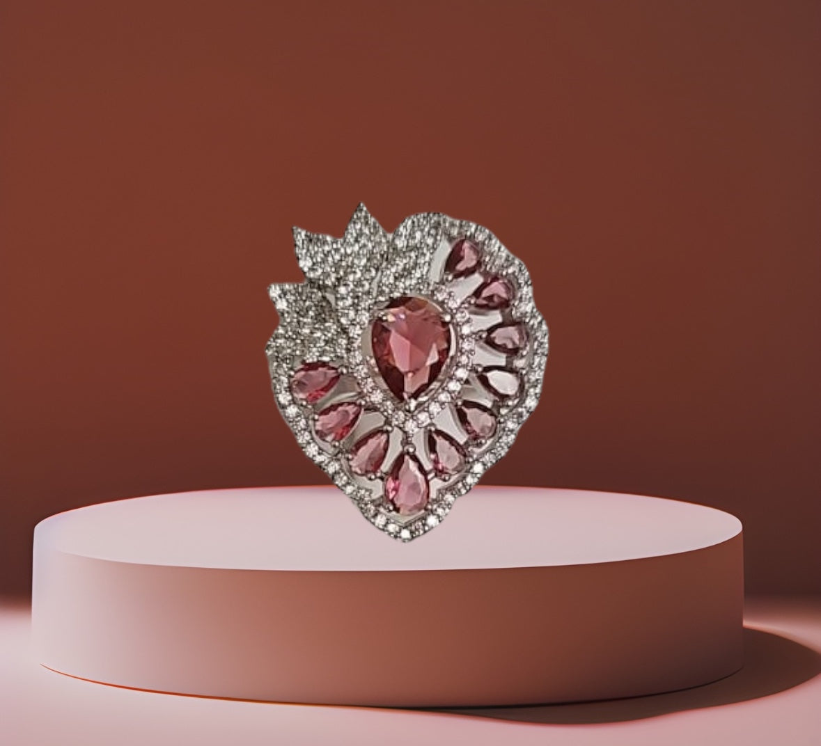 436626 Cz Adjustable Ring Ruby