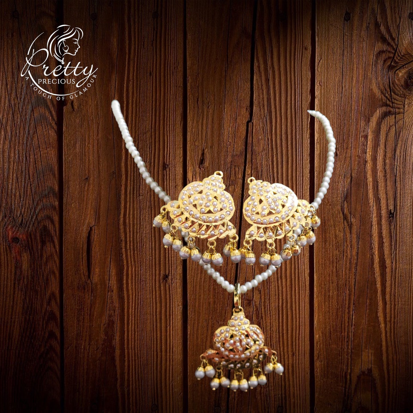 MJ-PS-97009-Jadau Pendant Set 1 gm 24K Gold Plating