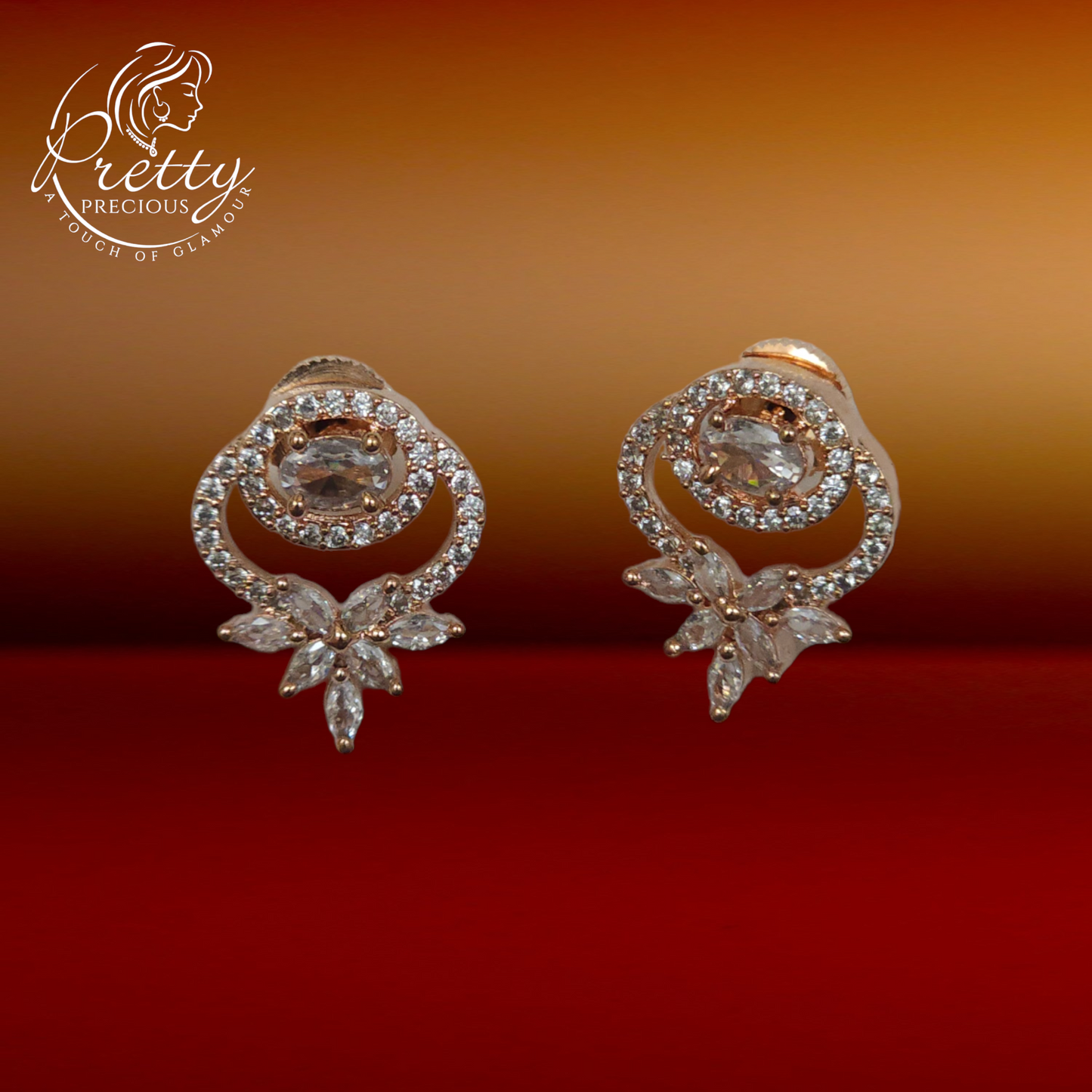 427249 Cubic Zirconia Delicate Tops With Rhodium Plating