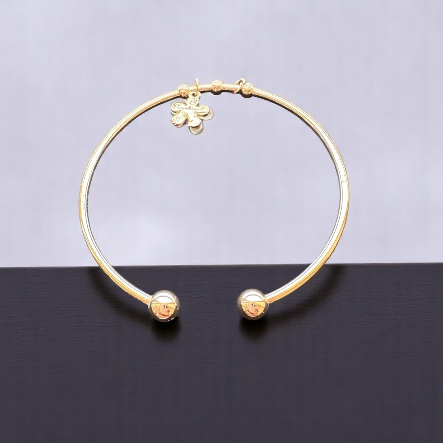 122381-Western Classic Trendy Kada with Rose & Silver Plating