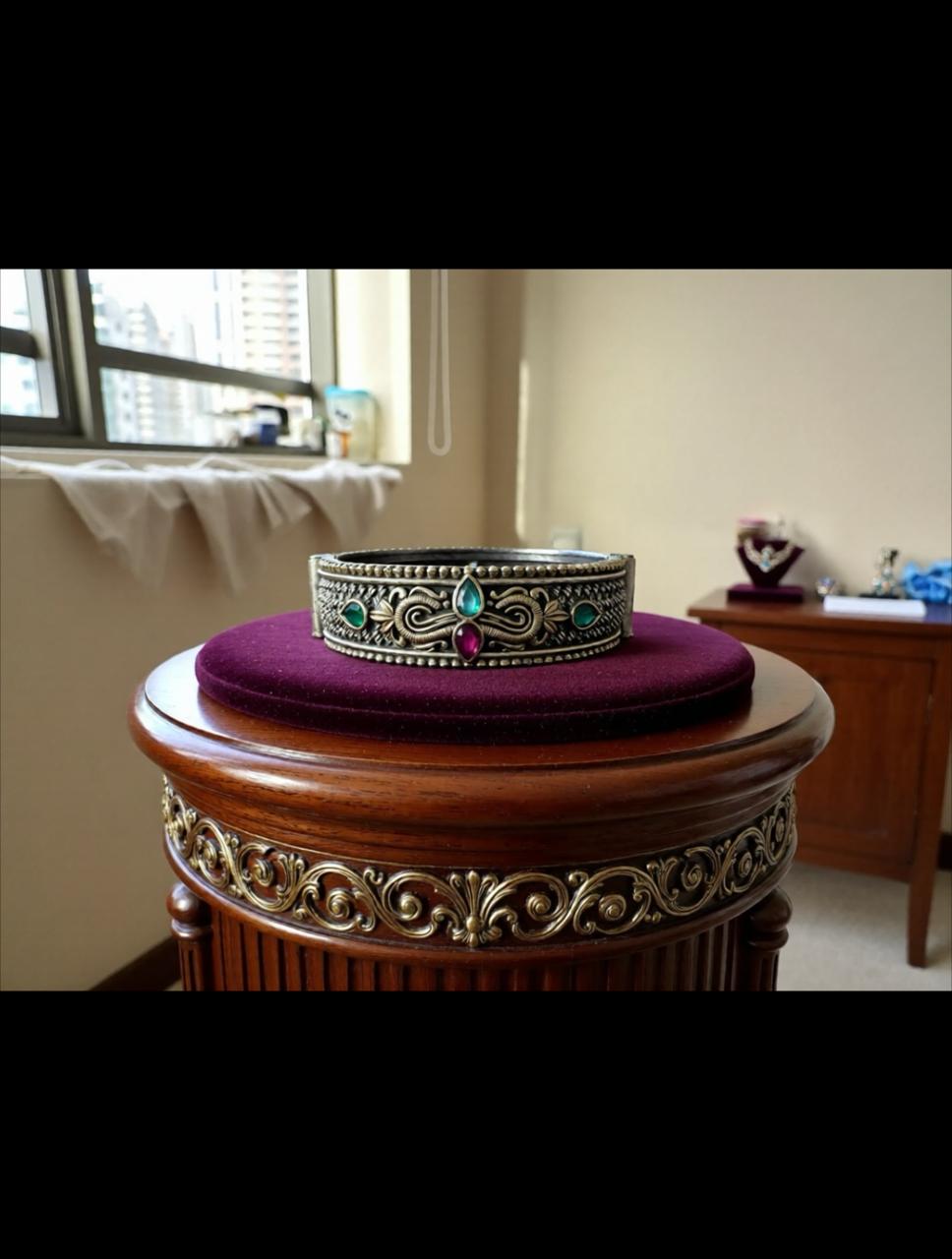 94339-KDO Classic Kada With Oxidized Plating- Design 1