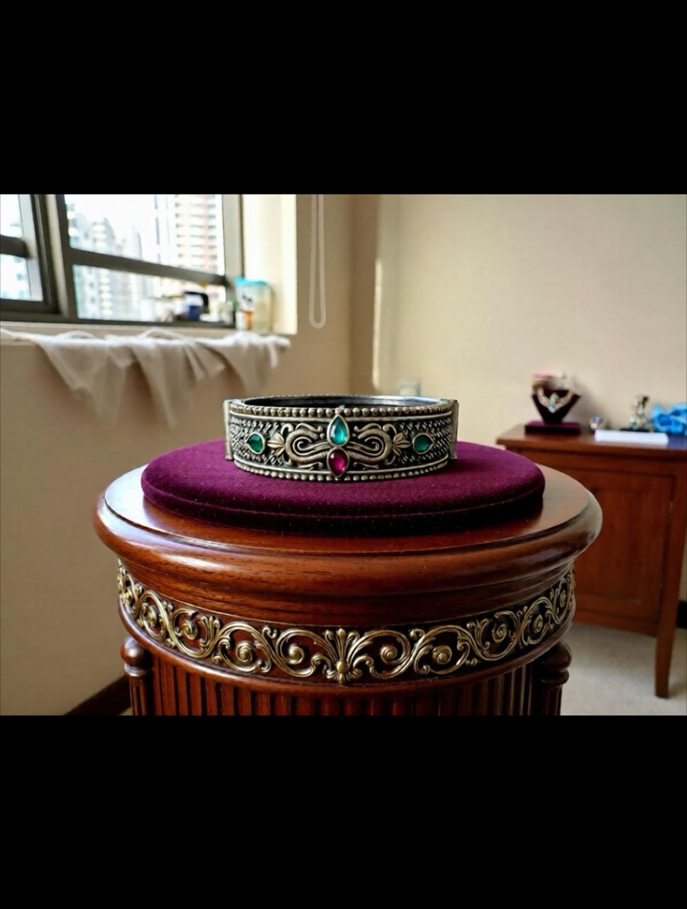 94339-KDO Classic Kada With Oxidized Plating- Design 1