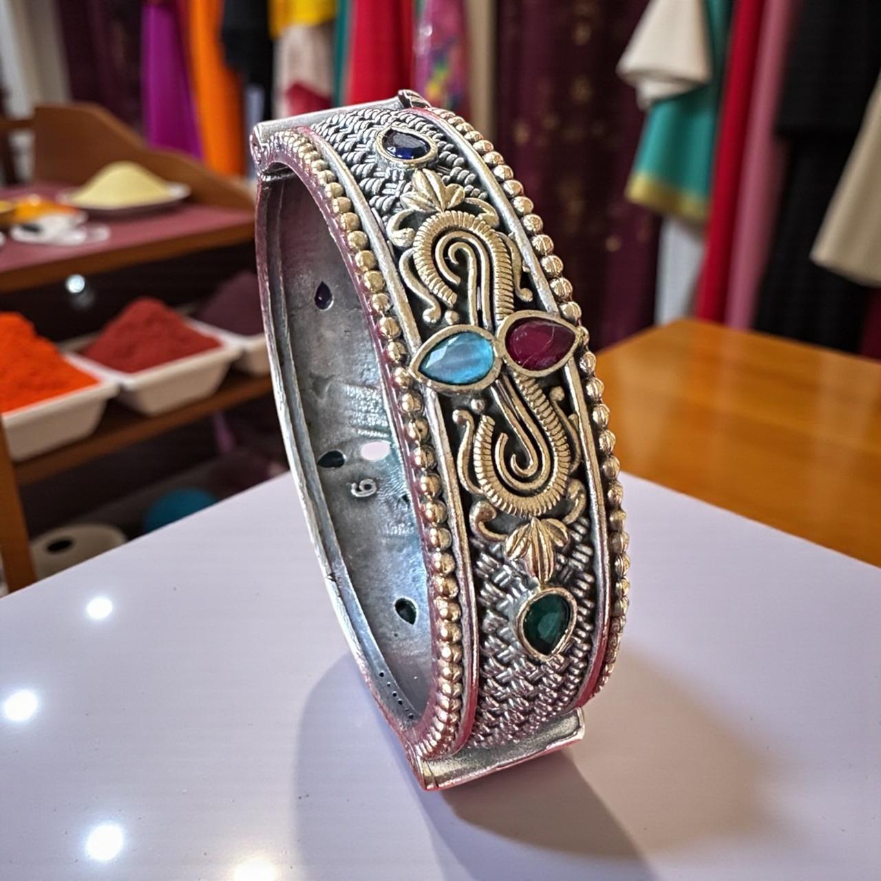 94339-KDO Classic Kada With Oxidized Plating- Design 1