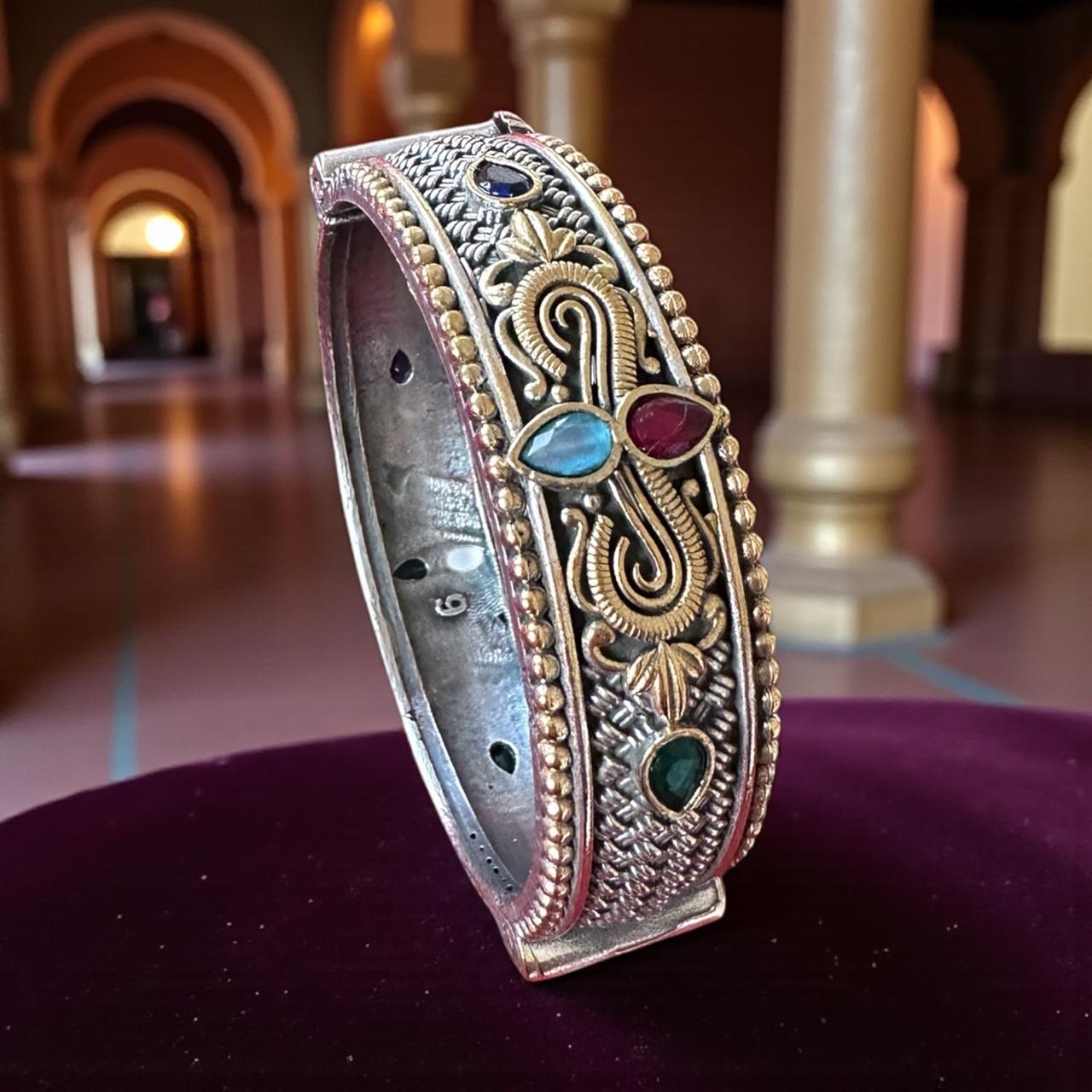 94339-KDO Classic Kada With Oxidized Plating- Design 1