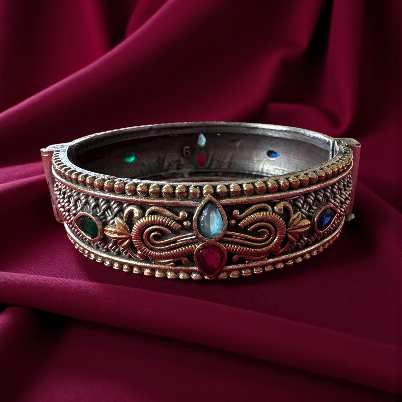 94339-KDO Classic Kada With Oxidized Plating- Design 1