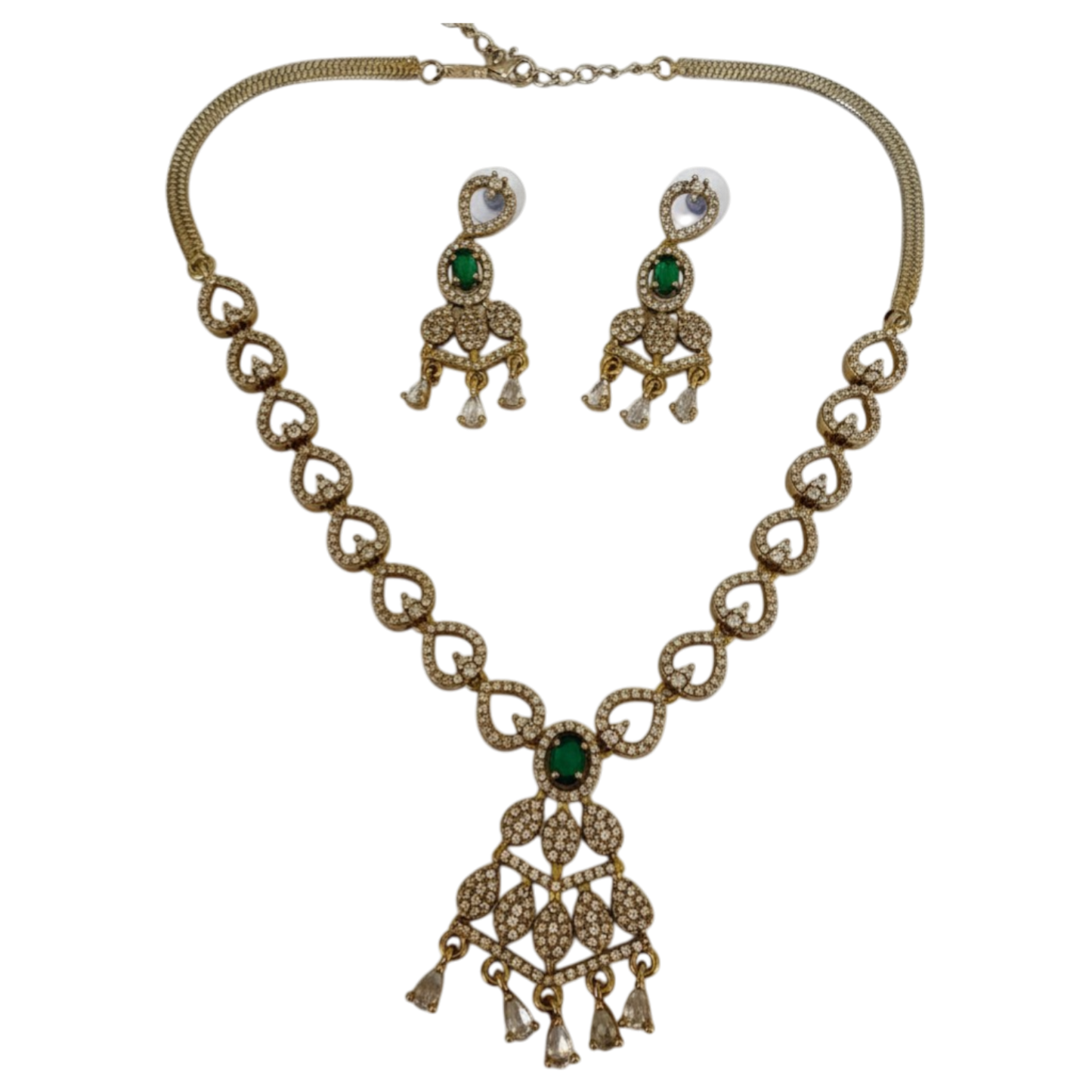 94309-NS Cz Delicate Necklace Mehndi Plating