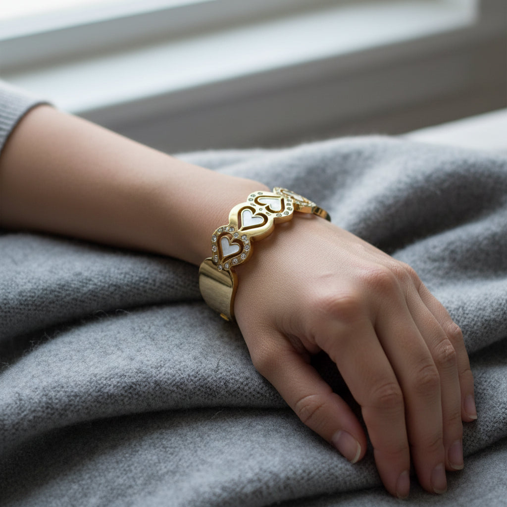 1450-Pretty Precious Anti-Tarnish Openable Stainless Steel Kada for Women & Girls | Western Openable SS Kada | Designer Bracelet