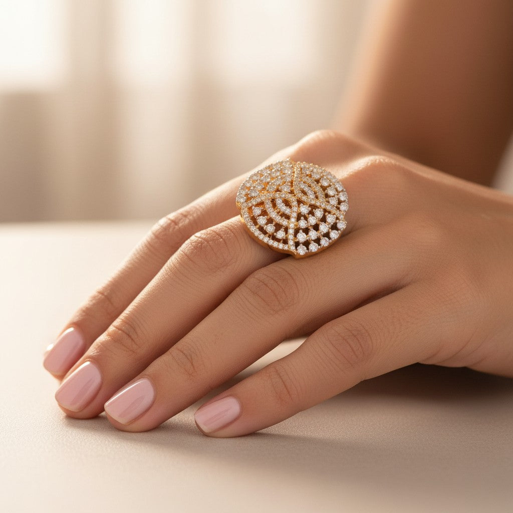 424715 Cubic Zirconia Adjustable Ring