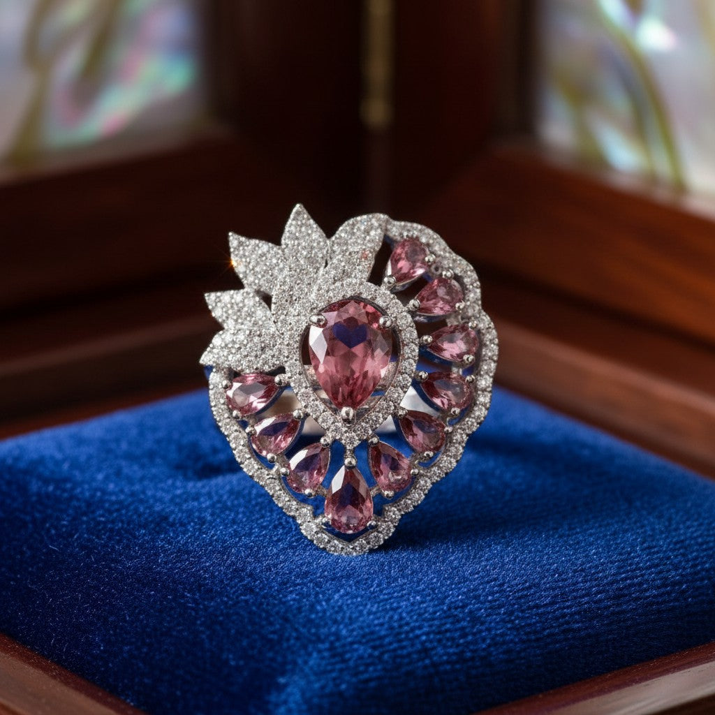 436626 Cz Adjustable Ring Ruby