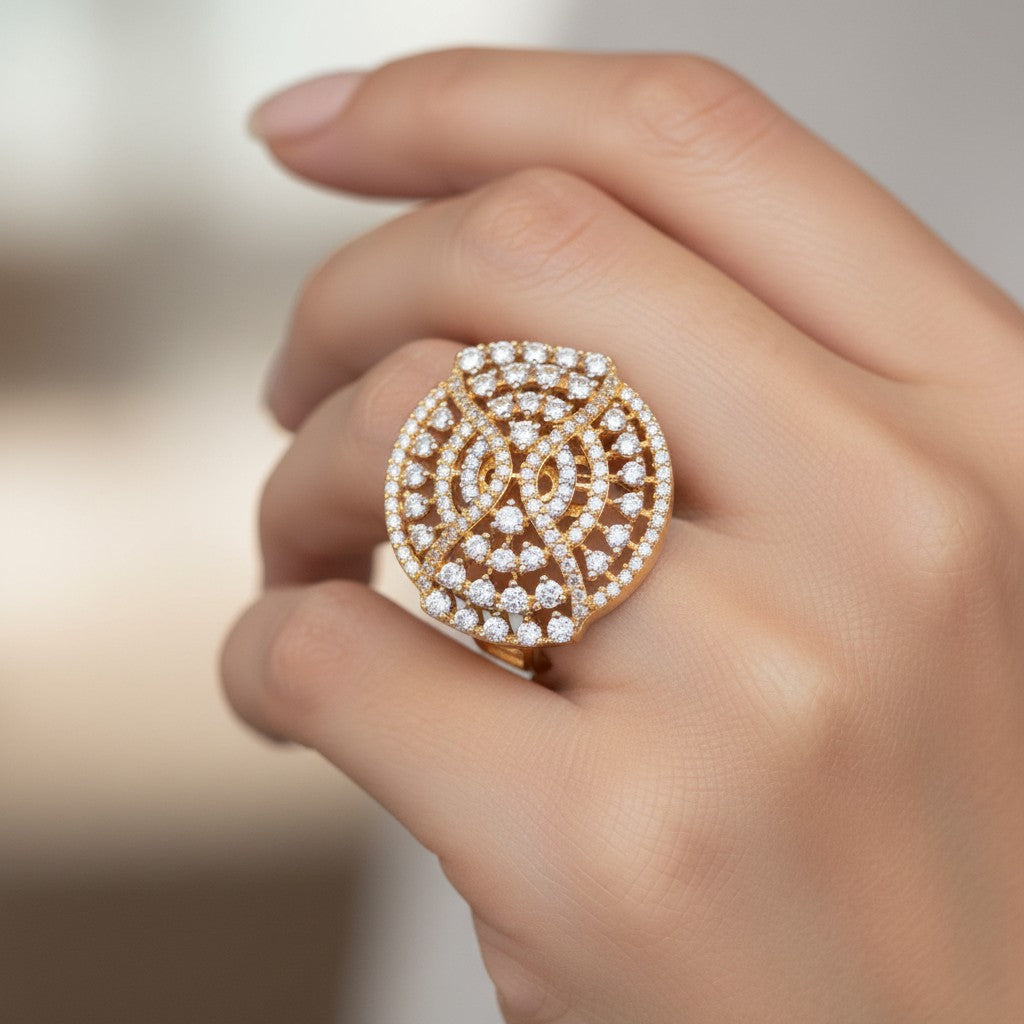 424715 Cubic Zirconia Adjustable Ring