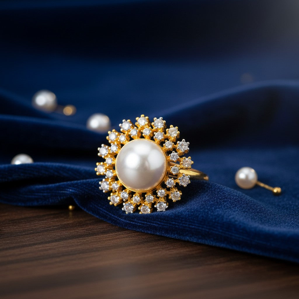 436742 Cz Adjustable Ring 2 Tone