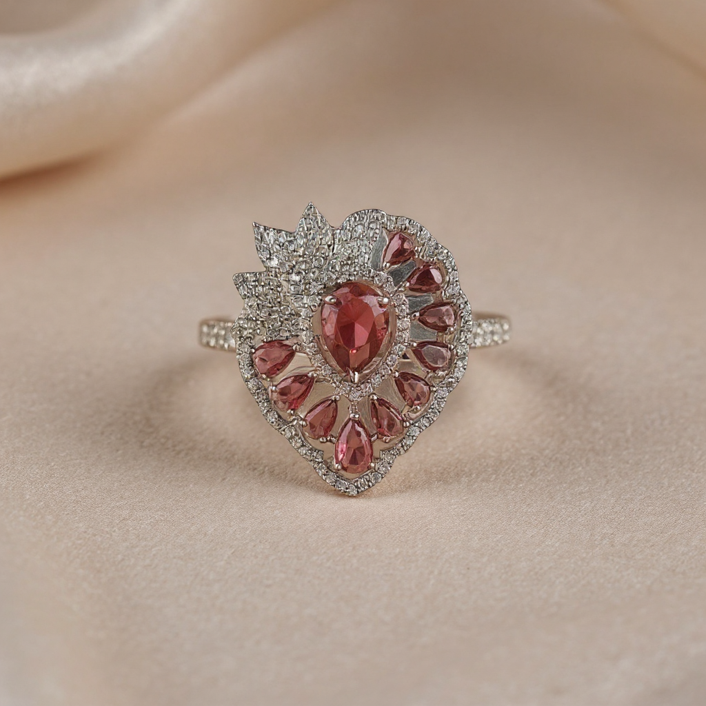 436626 Cz Adjustable Ring Ruby