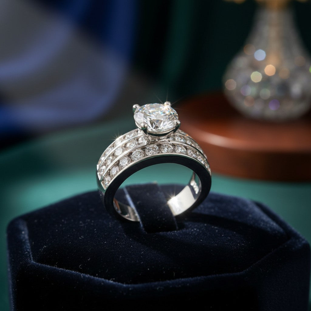 92309-RN Cz Adjustable Ring Silver