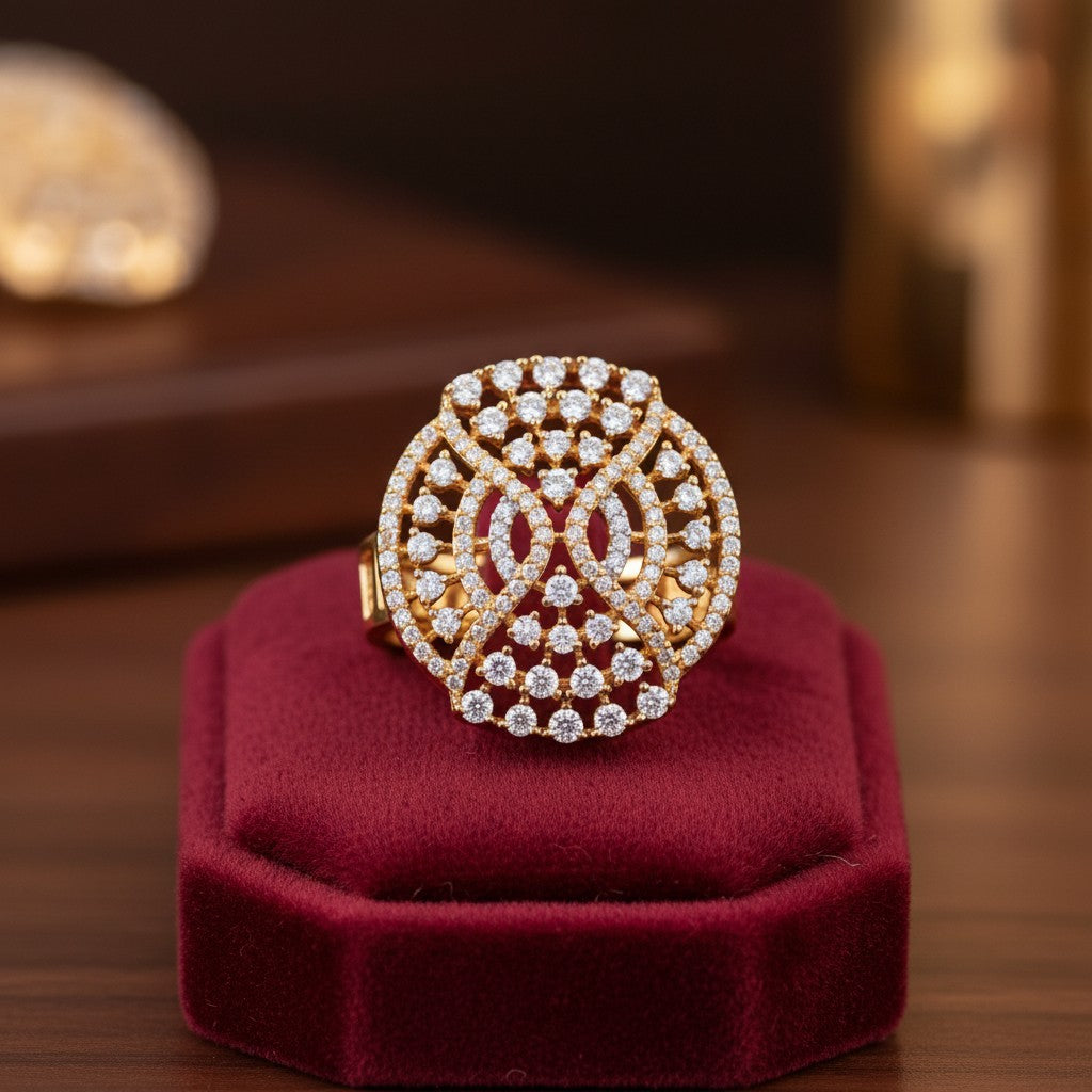 424715 Cubic Zirconia Adjustable Ring