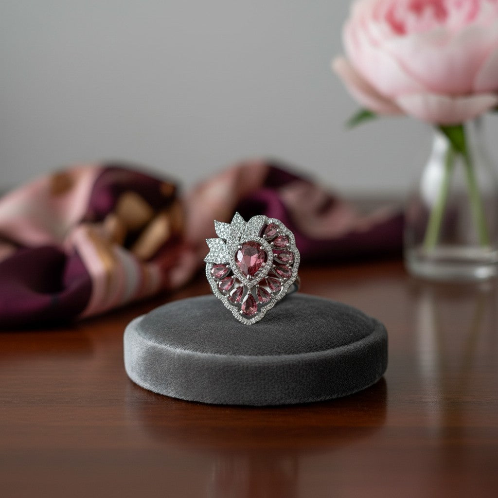 436626 Cz Adjustable Ring Ruby