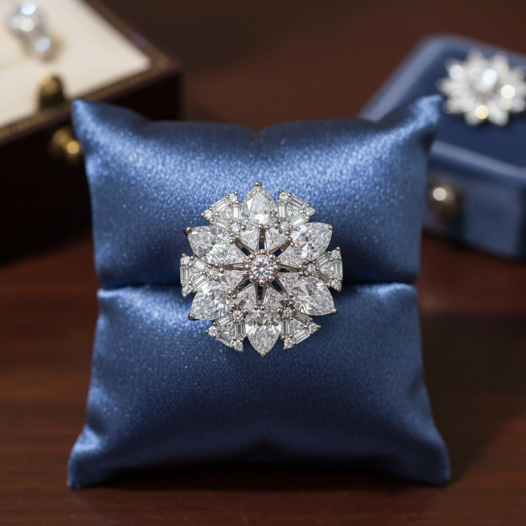 Ring250 Cz Adjustable Ring Silver