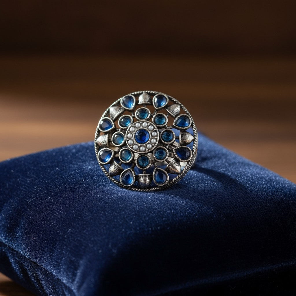 804444 Ring With Oxidised Plating
