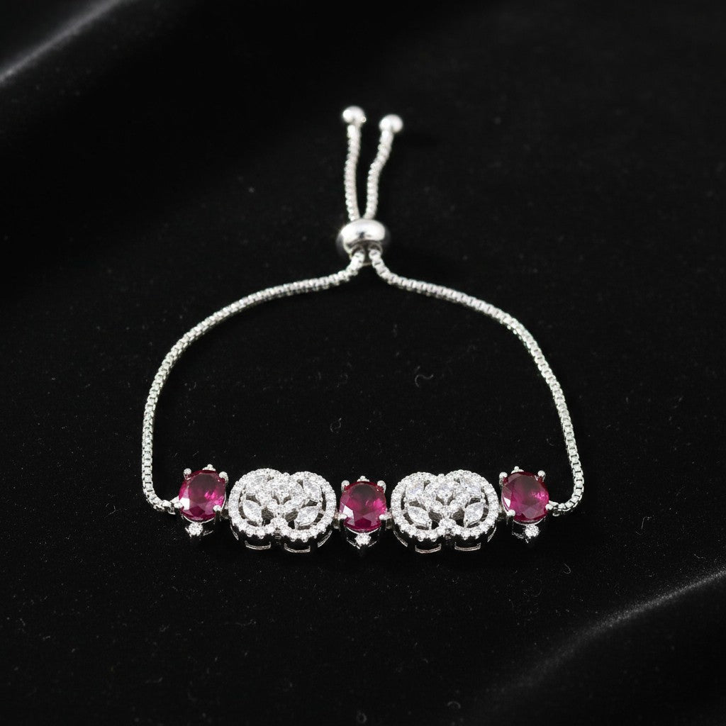 438718 Cubic Zirconia Classic Bracelet With Rhodium Plating-Rani